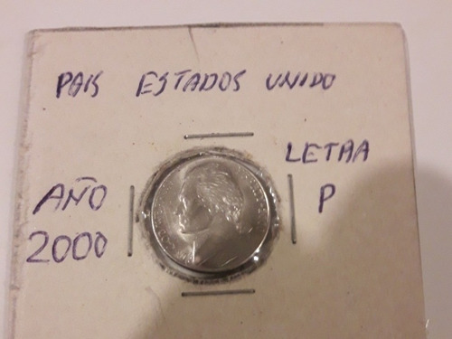 Moneda De Estados Unidos Año 2000 Letra P De Five Cent 