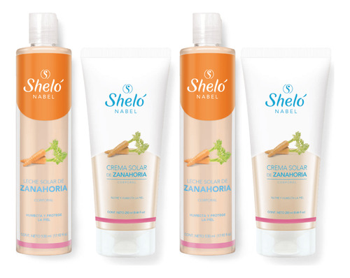 2 Kit Bronceado Perfecto/ Leche & Crema Solar De Zanahoria