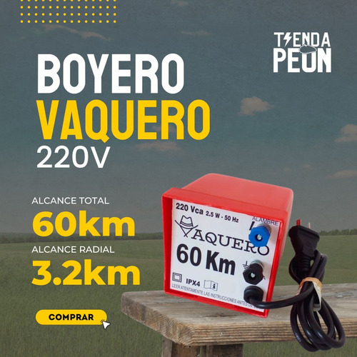 Kit Completo Boyero Eléctrico Vaquero Ganadero 60km 220v