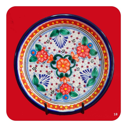 Imagen 3 de 6 de Plato De Talavera Poblana Color De 20 Cm Varios Modelos Plt