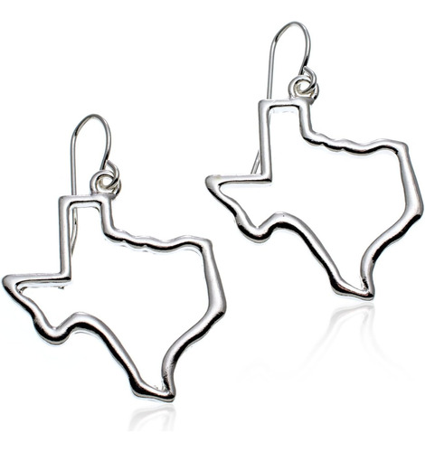 Pendientes Colgantes Pammyj Silvertone Del Estado De Texas