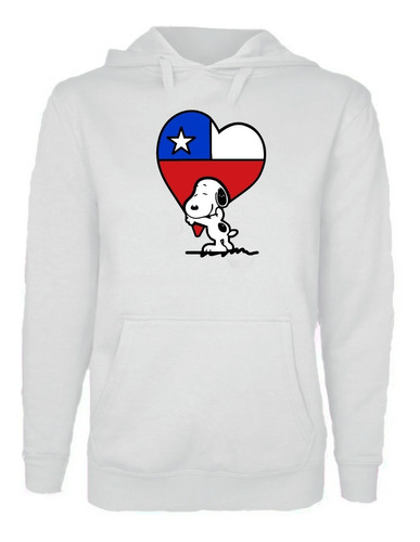 Polerón Estampado Unisex Snoopy Corazón Chileno