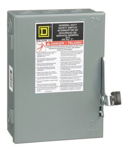 D221n Interruptor De Seguridad 2 Polos 30 A. Clase 3130