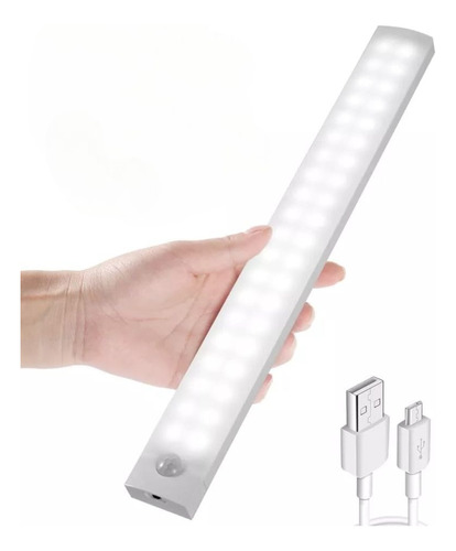 Lampara Led Magnética Con Sensor Luz Ámbar Recargable 