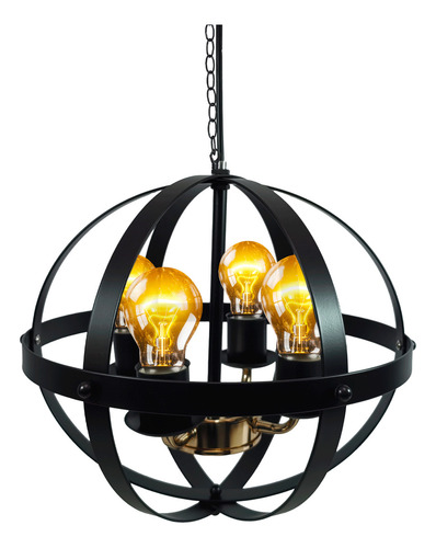 Lampara Colgante Vintage Circular Negra Adir 10033