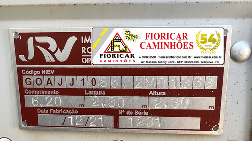 Iveco Tector 11.190 2021/2022 Completo Báu 6.20compx2.30alt