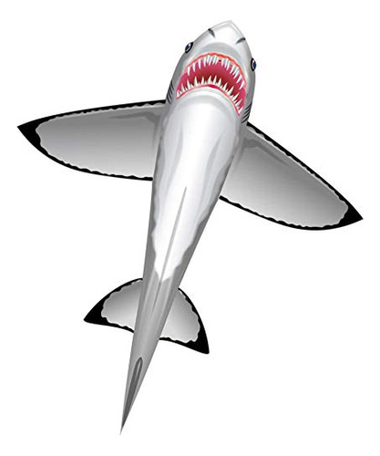 Windnsun Sealife Gran Tiburón Blanco Nylon Kite-60 Pulgadas 