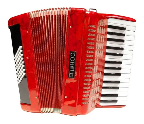 Acordeon A Piano Corelli Jh2014 30 Teclas Rojo Con Funda
