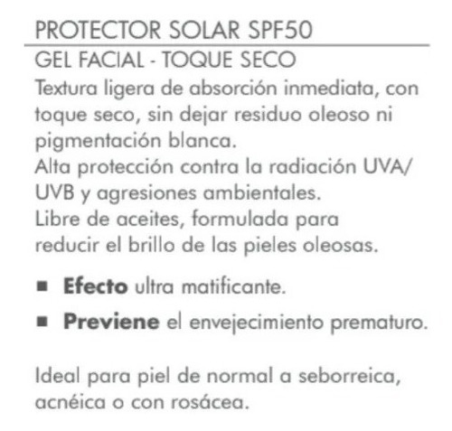 Idraet Protector Solar Toque Seco Spf 50 Gel Facial Uva