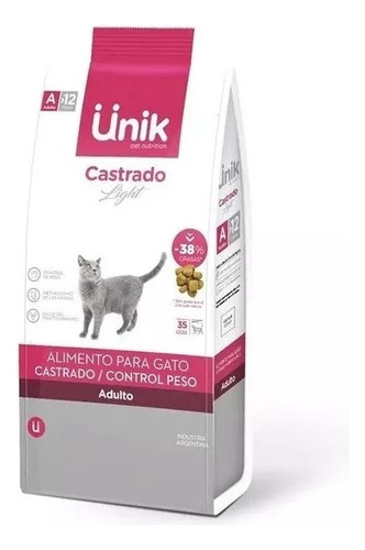 Unik Gato Castrado Light 2 Kg Maxscotas