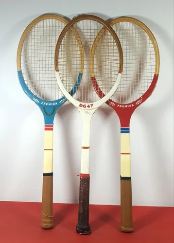 Deporte Lote 3 Raquetas Antiguas De Tenis En Madera