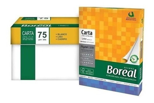 Resmas Boreal Carta 75 Grs X 10 Unidades