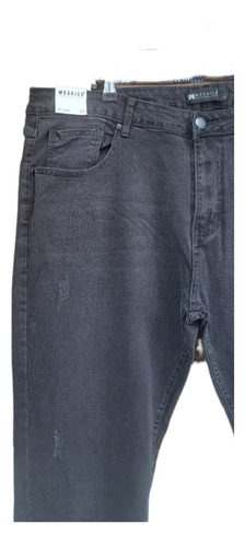 Jeans Elasticado Tallas Grandes Gris Para Hombre