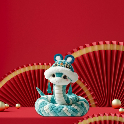 Serpiente Animal Relleno Año Nuevo Chino Juguete Azul 25cm