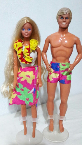 Barbie Y Ken Hawaianos Top Toys Ind Arg Vintage 80s