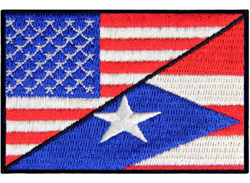 Parche De Bandera De Estados Unidos/puerto Rico Bordado...