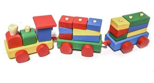 Tren Encaje De Madera Didáctico Para Niños