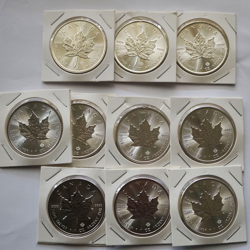 Lote De 10 Onzas De Plata - Canada - Moneda De Plata