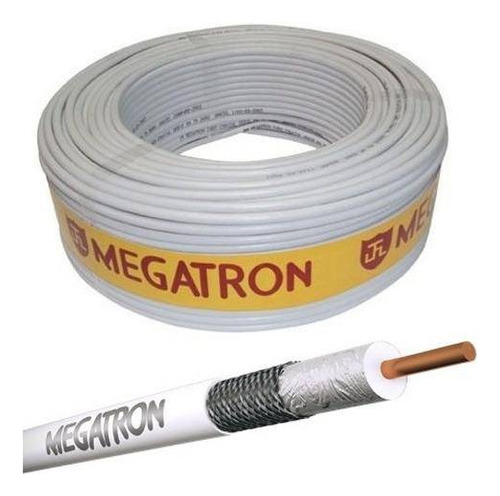 Cabo Coaxial Rg59 67% malha Com 100 Mts Megatron