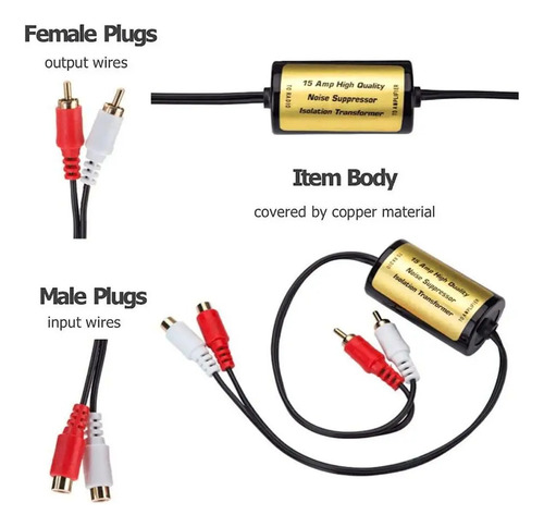 Filtro Audio Rca Aislador Bucle Tierra Auto O Casa