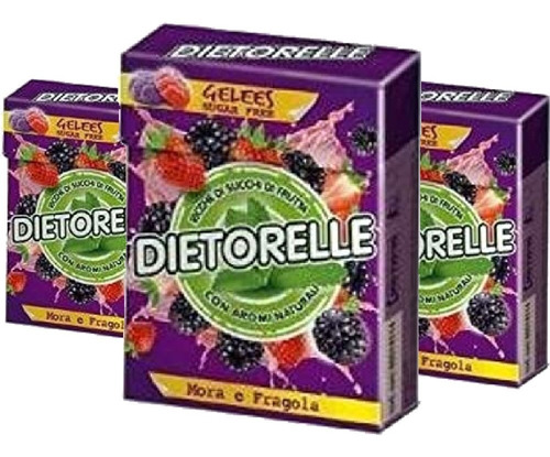 3x Bala De Gelatina Morango E Amora Dietorelle 42g