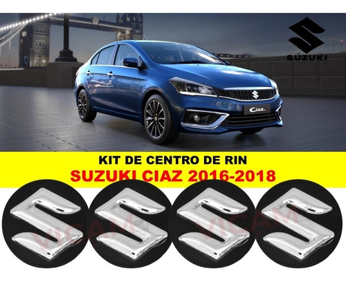 Kit De 4 Centros De Rin Suzuki Ciaz 16-18 Negro/crom 54 Mm