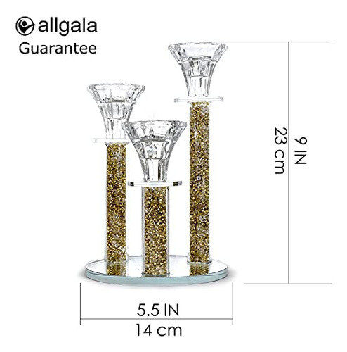 Candelabros De Cristal Para 3 Pilares De 23 Cm