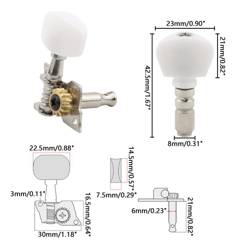 5pcs Semicerrado Banjo Machine Head Clavija Sintonizador