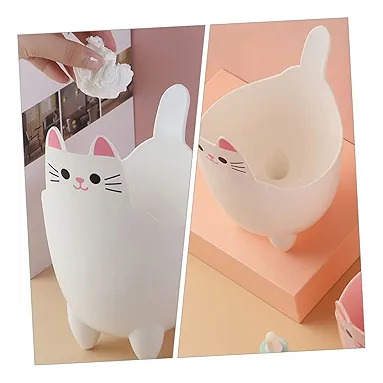 Mini Tacho De Basura En Forma De Gato Cesta Para Escritorio
