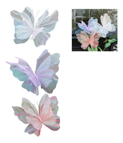 Decoración De Fiesta Con Mariposas En 3d, 50 Cm, 3 Unidades