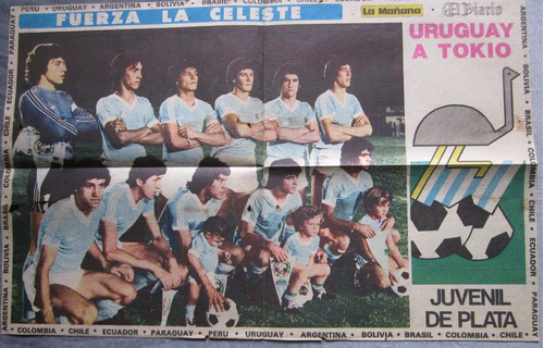 Antiguo Poster Sudamericano Juvenil Futbol Uruguay