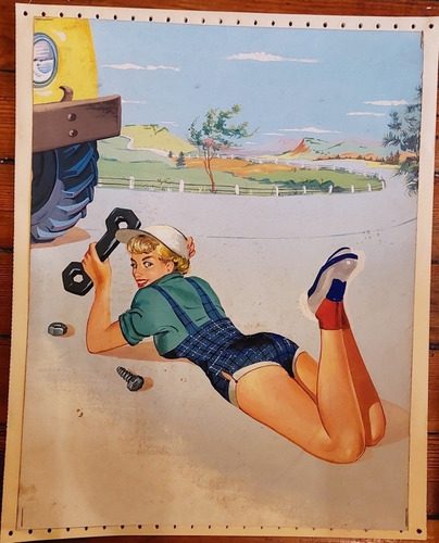 Dibujo Original Pin Up Erotico Picaresco Retro Vintage