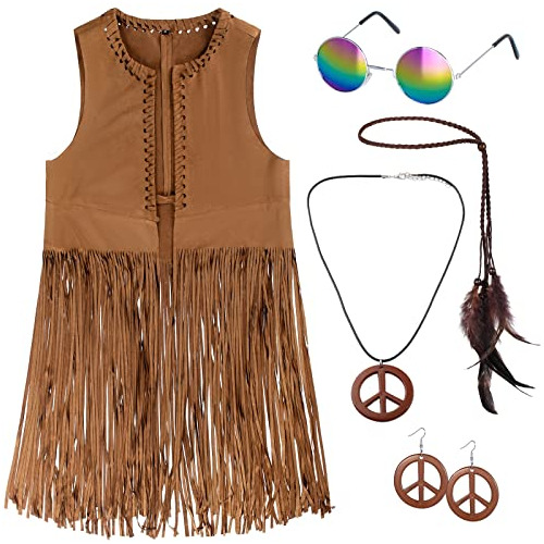 Conjunto Completo De Disfraz De Hippie De Años 60 Y 70...