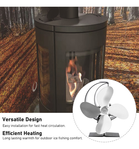 Ventilador Para Estufa De Leña, 4 Aspas, Ventilador Para Chi
