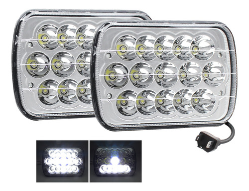 2 Faros Unidad Cuadrada Rectangular 15 Leds 5x7 Alta/baja 1