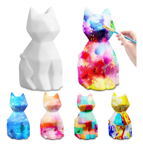 Kittmip Juego De 6 Lamparas Para Pintar Tu Propio Gato, Lamp