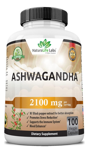 Ashwagandha Organica 2.100 Mg 100 Capsulas 