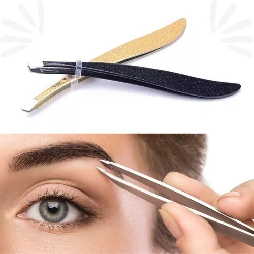 12 Pinzas Cejas Para Depilar Delinear Metálico Belleza Acero Color