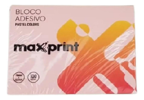 Bloco Adesivo Pastel Colors 76x102 C/100 Fls - Maxprint