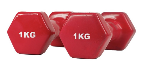 Imagen 3 de 10 de Par Mancuernas Hexagonales De 1kg