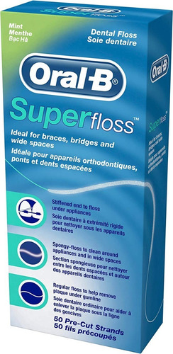 Hilo Dental Super Floss Oral-b Ortodoncia, Puentes, Coronas