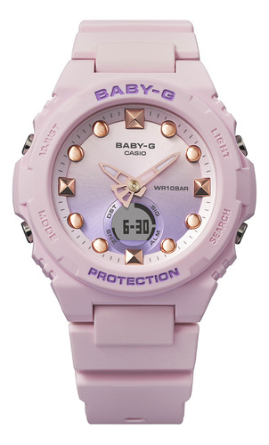 Reloj Mujer Casio Bga-320-4adr Baby-g Color de la correa Rosa Color del bisel Rosa Color del fondo Lila