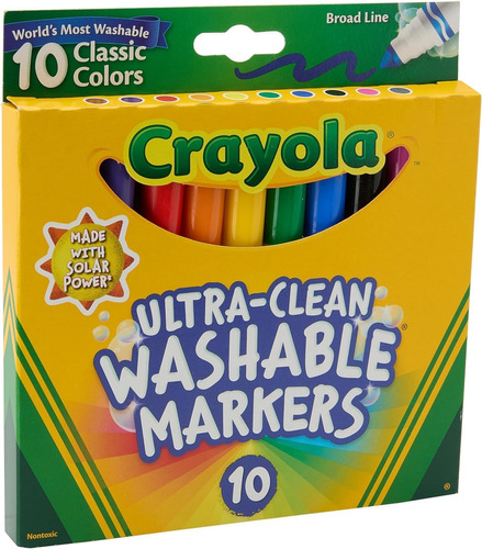 Marcadores Crayola Ultra Clean Broad Line X10u, Paquete De 3