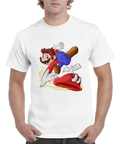 Camisas Para Hombre Blancas Mario Bros Diseños Gorras