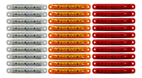 30 Luces De Señalización Laterales Rojas, Ámbar Y Blancas, 9