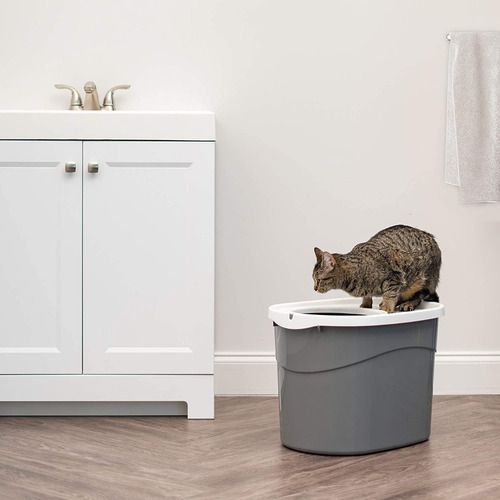 Imagen 9 de 9 de Arenero Para Gatos Cerrado Iris Usa Grande Cubierto Curvado
