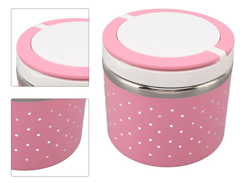 Almoço Redondo Isolado A Vácuo Rosa À Prova De Vazamento, Po