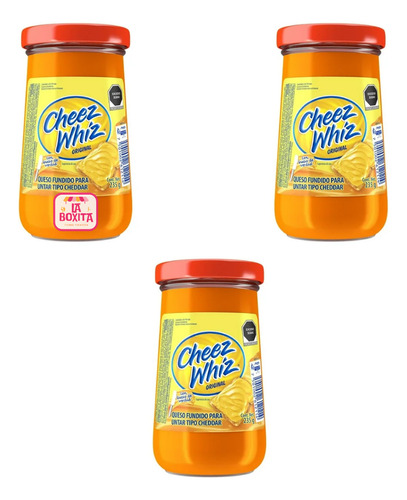 3 Quesos Fundido Cheez Whiz Para Untar Tipo Cheddar 235g