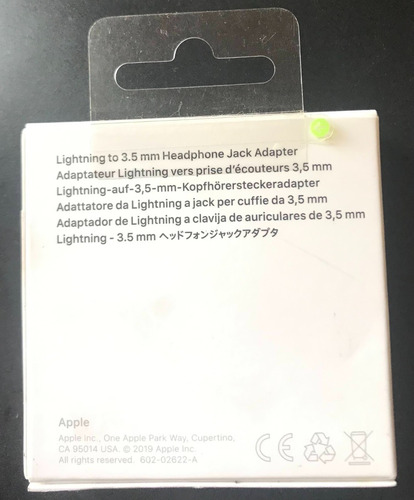Imagen 2 de 4 de Adaptador Ligtning A Jack De Audio Original Apple