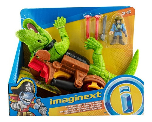 Fisher Price Imaginext Walking Croc & Pirate Hook Cocodrilo
